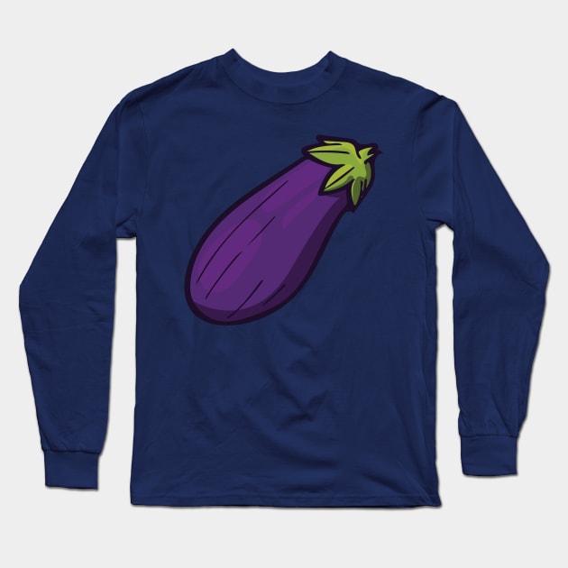 Purple Eggplant Long Sleeve T-Shirt by deancoledesign